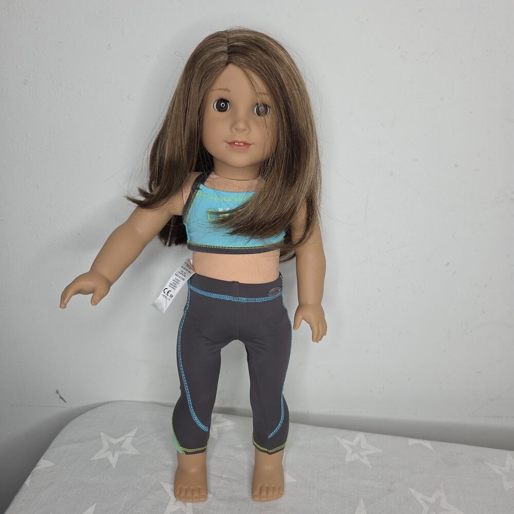 American Girl Doll 18 Inch Brown Hair Brown Eyes Cheer Outfit Set 2017 AG